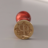 Печать для сургуча с пластиковой ручкой "Буква P на вензеле" 2,5х2,5х6,3см