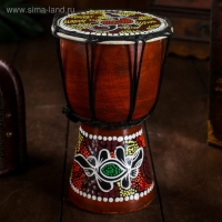 Сувенирный музыкальный инструмент "Барабан Джембе Цветочный узор" 11x11x20 см МИКС