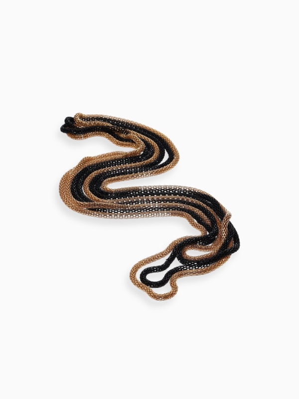 Бусы 2 нити &laquo;Трансформер&raquo; (несколько способов носки), цвет чёрно-золотой, 118 см