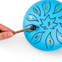 Глюкофон - музыкальный инструмент, цветок синий, 11 лепестков, 18 х 18 х 11 см