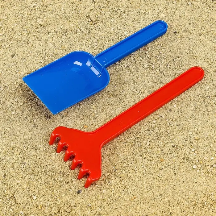 Набор игрушек для песочницы, 2 предмета: совок и грабли, МИКС