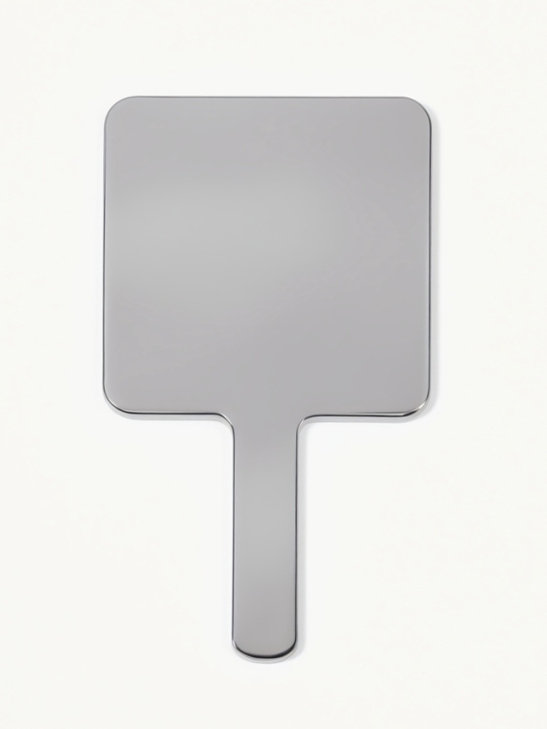 Зеркало с руч квад-т (1) б/увел ГАЛЬВАНИКА 16*9см пласт сереб подвес QF