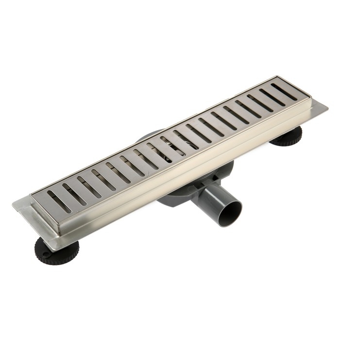 Трап ZEIN engr, c флaнцeм свободного вращ 360&deg;, 7*40 см, d=40/50 мм, нерж сталь, сатин