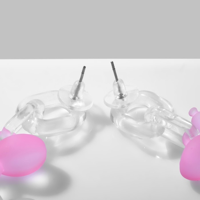 Серьги пластик &laquo;Собачка&raquo; из воздушного шара, цвет розово-голубой