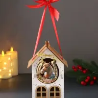 Шкатулка "Новогодний домик" с магнитом, 13,5х11,5х21 см, белый