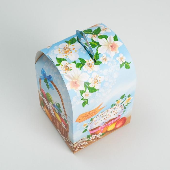 Коробка кондитерская складная, упаковка &laquo;Вкусный Кулич&raquo;, 16,5 х 14,5 х 21 см