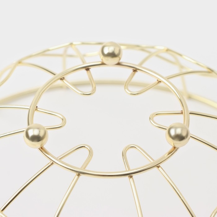 Фруктовница Доляна &laquo;Солнце&raquo;, 23&times;23&times;9 см, цвет золотой