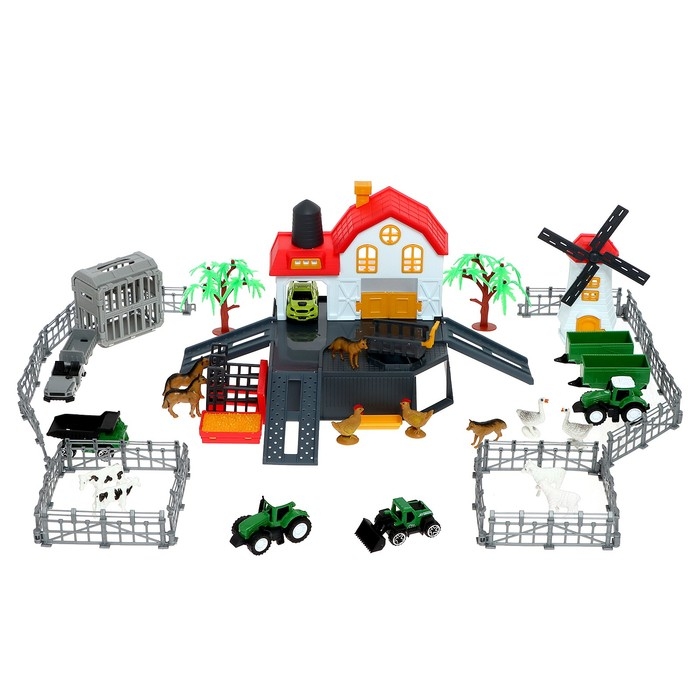 Парковка &laquo;Ферма&raquo;, амбар, вольеры, транспорт, животные