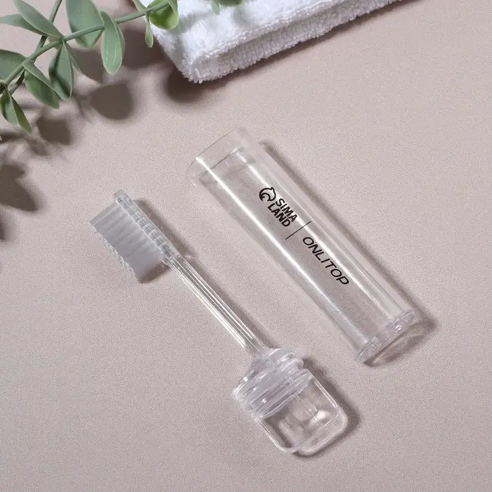 Зубная щётка, складная, 16(&plusmn;1) см, прозрачная