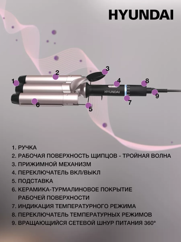 Щипцы H-HS1477 130Вт черный