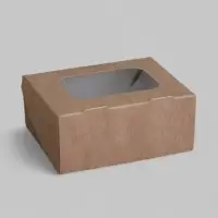 Коробка складная, с окном, крафтовая, 9&times;7&times;4 см