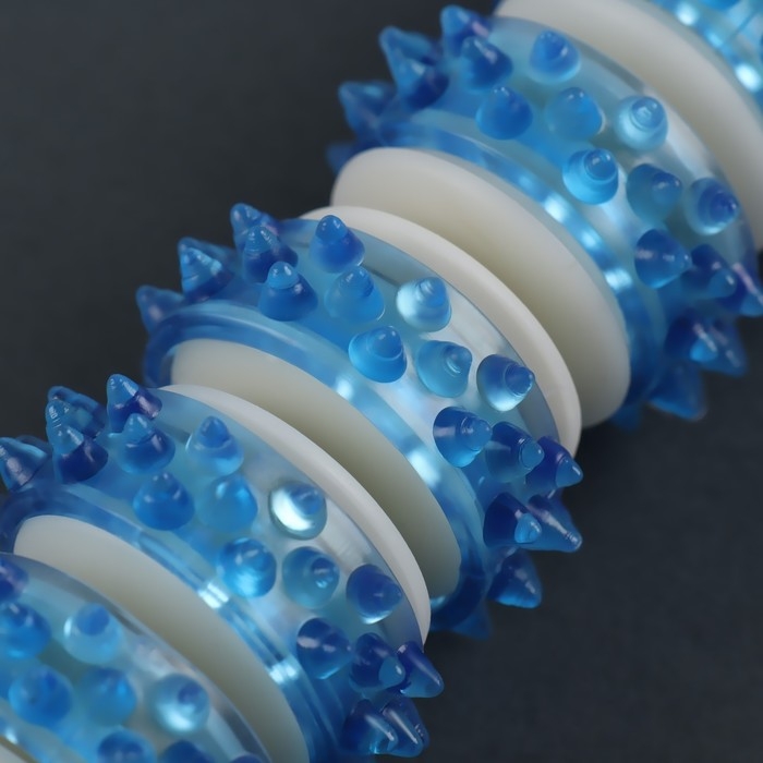 Массажёр &laquo;Скалка&raquo;, универсальный, 37,5 &times; 4 см, 9 колёс с шипами, цвет МИКС