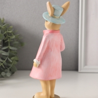 Сувенир полистоун "Заяц в розовом камзоле и голубой шляпе" 7,5х6х20,5 см