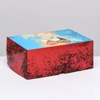 Коробка складная, двухсторонняя Happy New Year, 25&times;17&times;10 см