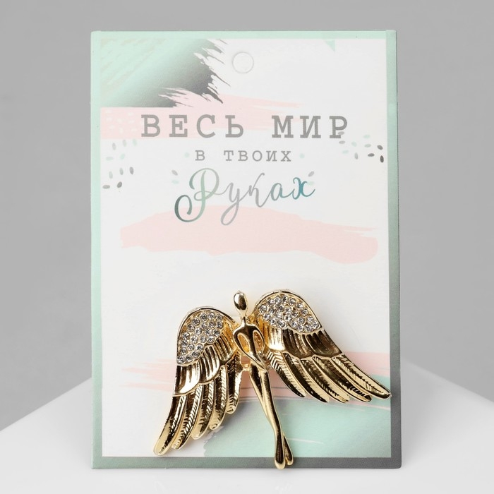 Брошь &laquo;Ангел&raquo;, цвет белый в золоте