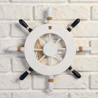 Декор интерьерный &laquo;Штурвал&raquo; на стену, бело-синий, 33 х 33 х 2 см