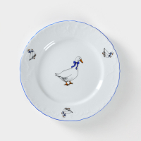 Тарелка &laquo;Рококо. Гуси&raquo;, d=25 см, белая, фарфор, МИКС