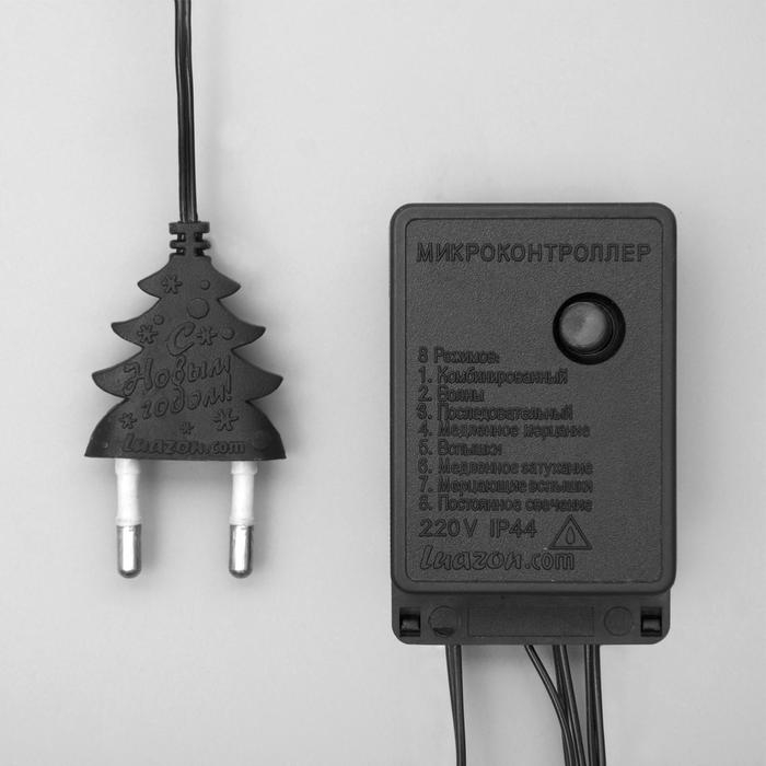 Гирлянда &laquo;Нить&raquo; 5.5 м, IP20, тёмная нить, 140 ламп, свечение мульти, 8 режимов, 220 В