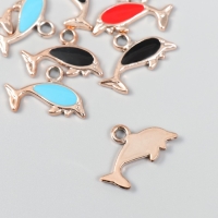 Декор для творчества пластик под металл "Дельфин" золото МИКС набор 10 шт 2,7х0,3х1,6 см