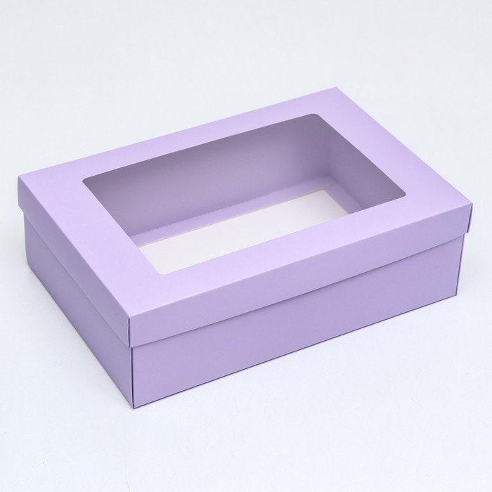 Коробка подарочная складная, упаковка, &laquo;Лавандовая&raquo;, с окном 30 х 20 х 9 см