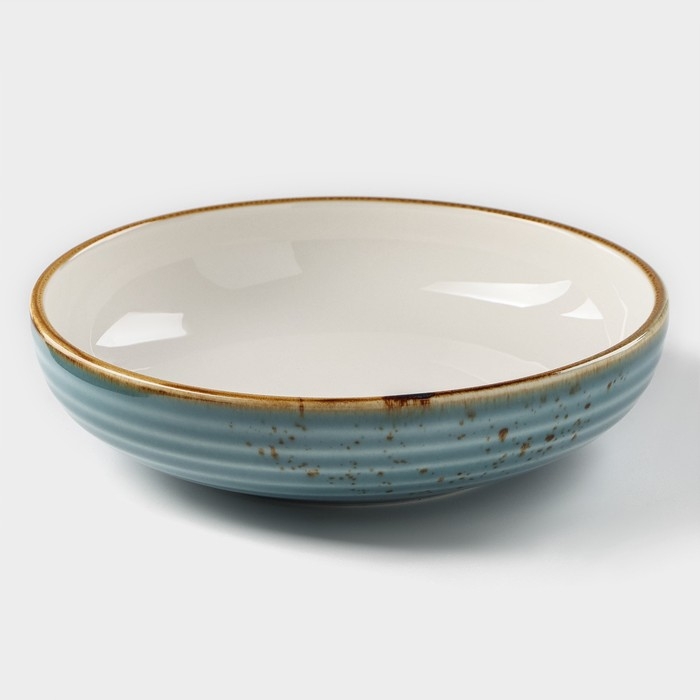 Тарелка фарфоровая глубокая Magistro &laquo;Церера&raquo;, 700 мл, d=18,5 см, цвет голубой