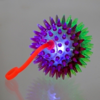 Мяч световой на резиночке, 6,5 см, прозрачный, набор 3 шт, МИКС