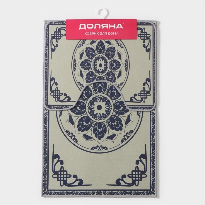 Набор ковриков для ванной и туалета Доляна &laquo;Адиса&raquo;, 2 шт, 50&times;80 см, 40&times;50 см, цвет серый