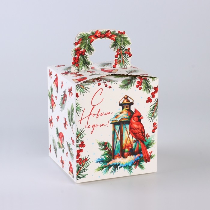 Коробка новогодняя складная &laquo;Новогодняя ботаника&raquo; 14 х 16 х 14 см, Новый год