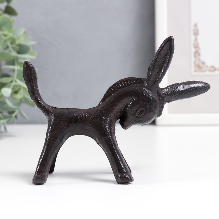 Сувенир чугун подставка для колец "Ослик" 10х4х12,5 см