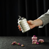 Сахарница стеклянная с дозатором Доляна &laquo;Волны&raquo;, 280 мл, 7&times;13,5 см