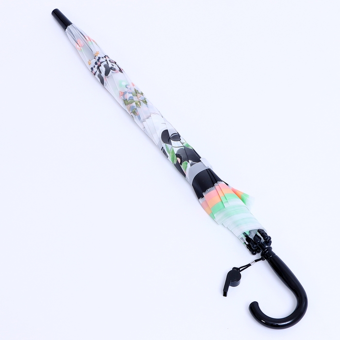 Детский зонт п/авт со свистком &laquo;Панда и малыш&raquo; d = 84 см, 8 спиц, 65 &times; 7 &times; 6 см