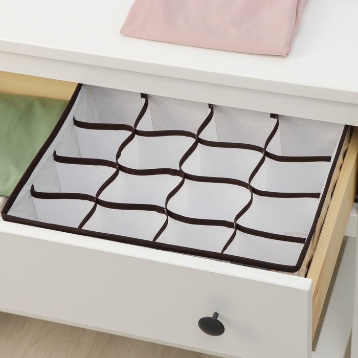 Органайзер для хранения белья Доляна &laquo;Астра&raquo;, 16 ячеек, 36&times;28&times;12 см, цвет МИКС