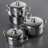 Набор кастрюль &laquo;Гретта&raquo;, 4 предмета: 1,8 л, 2,5 л, 3,4 л, 4,5 л, металлические крышки, капусльное дно, индукция