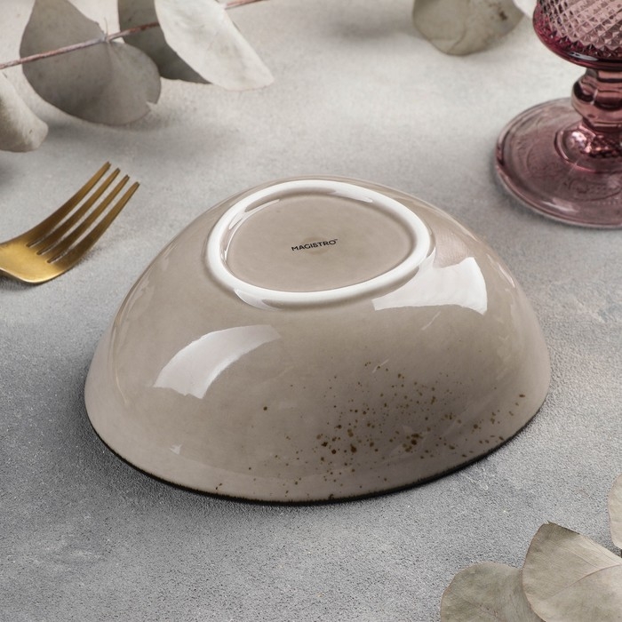 Салатник фарфоровый Magistro &laquo;Церера&raquo;, 440 мл, 15,3&times;13 см, цвет коричневый