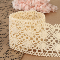 Кружево вязаное, 70 мм &times; 15 &plusmn; 1 м, цвет бежевый