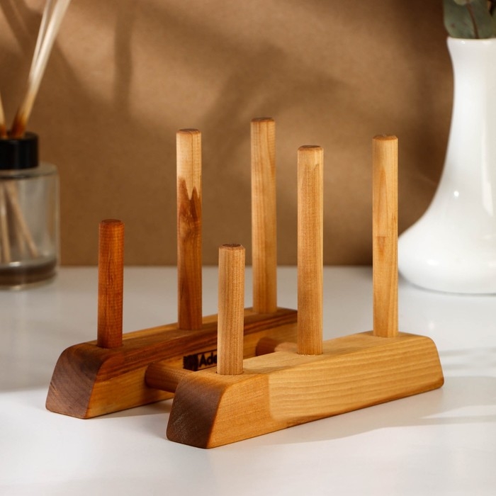 Подставка для разделочных досок, крышек и тарелок Adelica, 17&times;13&times;13 см, пропитано минеральным маслом, берёза