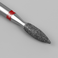 Фреза алмазная для маникюра &laquo;Пламя&raquo;, мелкая зернистость, 2,1 &times; 8 мм, в пластиковом футляре