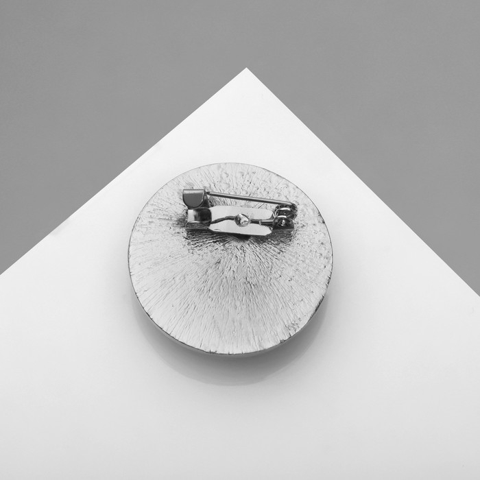 Брошь &laquo;Российская Федерация&raquo;, цветная в серебре