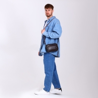 Сумка мужская через плечо, искусственная кожа, цвет коричневый