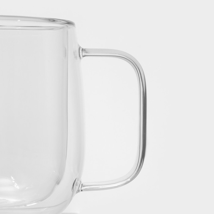 Кружка стеклянная с двойными стенками Magistro &laquo;Адель&raquo;, 400 мл