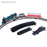 Железная дорога &laquo;Классический поезд&raquo;, свет и звук, с дымом, работает от батареек, цвета МИКС