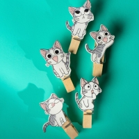 Набор для фото и декора &laquo;Котята&raquo;, в наборе прищепки 10 шт., верёвка 100 см