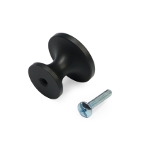 Ручка-кнопка CAPPIO RK148, d=30 мм, цвет черный, 8 шт.