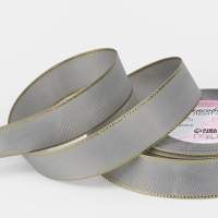 Лента репсовая 25мм*25&plusmn;1ярд(23м&plusmn;1м) золотые нити №003 светло-серый АУ