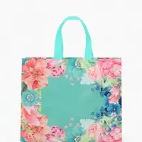 Сумка для покупок Цветы, 32*10*26. отд без молнии,  голубой