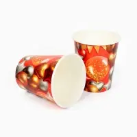 Стакан одноразовый бумажный &laquo;Воздушные шары фольга&raquo;, красный 250 мл