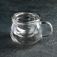 Кружка стеклянная для заваривания со стеклянным ситом &laquo;Лоран&raquo;, 300 мл, 13&times;9&times;8,5 см