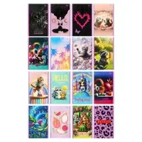 Блокнот А6, 24 листа в клетку на скрепке "Девочки", обложка мелованный картон, блок 60 г/м2, МИКС