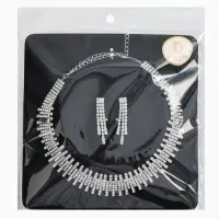 Набор 2 предмета: серьги, колье со стразами &laquo;Лёд. Клавиши&raquo;, d=13.5 см, белый в серебре