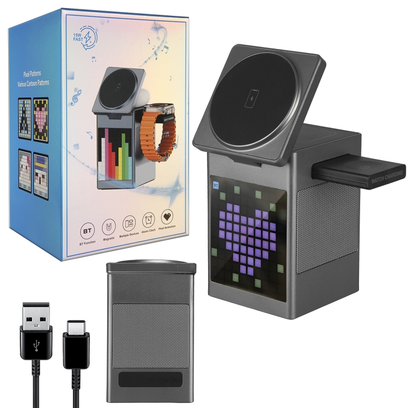 Портативная Bluetooth колонка 3в1 с беспроводной зарядкой S5 (20шт/кор)